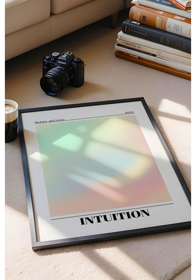 Intuition Çerçeveli Tablo Sezgi İçgüdü Aura Enerji Renkleri Retro Gallery