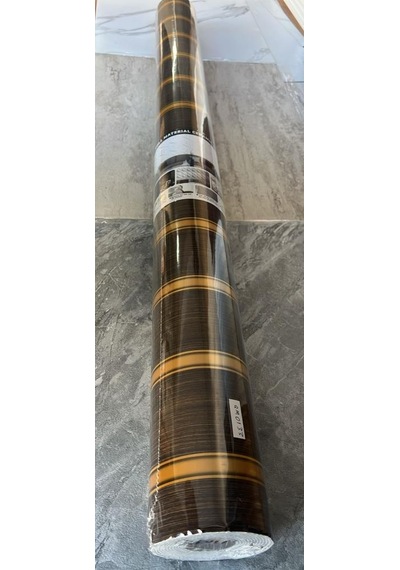 120cmx300cm Tek Parça Yapışkanlı Rulo Gold Çizgili Düz Parlak Duvar Paneli Kağıdı Taksim Qm0133