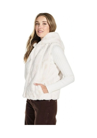 Guess Sophy Kapüşonlu Suni Kürk Yelek-w5bl99wdch0 Beyaz