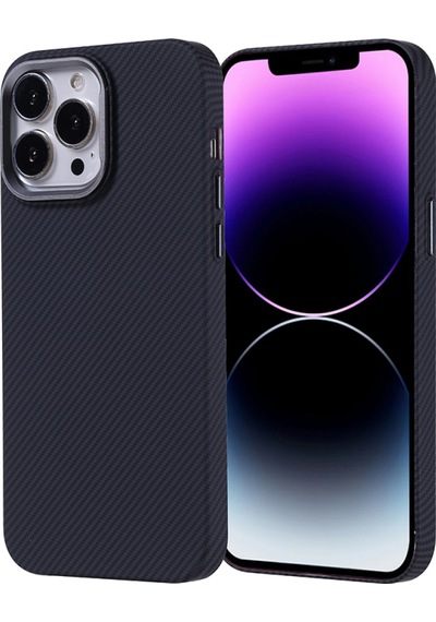 Apple iPhone Uyumlu 14 Pro Max Kılıf Ultra İnce Karbon Tasarımlı Ve Magsafeli Cabix Premium Kapak Siyah