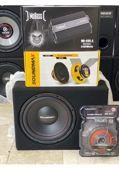 Soudmax 30cm Bass Mobass 2400wat Anfi 16cm Midrange Set Kablosu