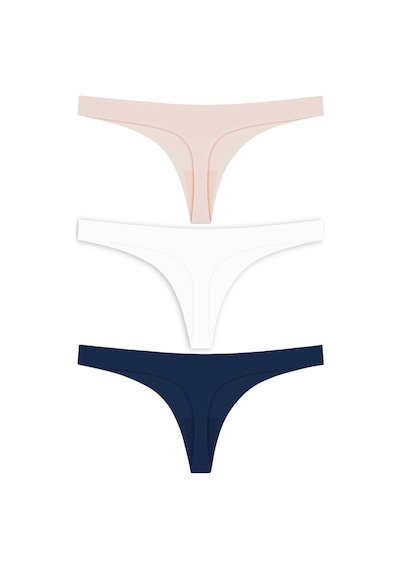 Cottonhill Basic Lazer Kesim Tanga Külot 3'lü Paket - 2 Renkli Çok Renkli
