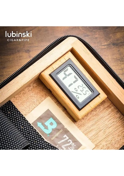 Lubinski Deri-silikon Seyahat Puro Çantası Humidor Siyah/lacivert