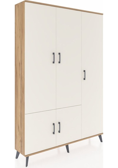 Arges Dolap 7 Raflı 5 Kapaklı Tek Askılı 132x30x195 Çam-aytaşı/antrasit Aytası/antrasıt Arges Dolap 7 Raflı 5 Kapaklı Tek Askılı 132x30x195 Çam-aytaşı/antrasit Aytası/antrasıt