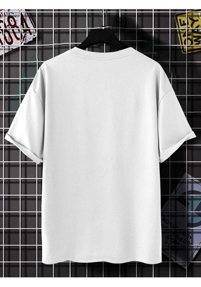 Startmore Unisex Beyaz Forgotten Oversize Bisiklet Yakak Tshirt Beyaz