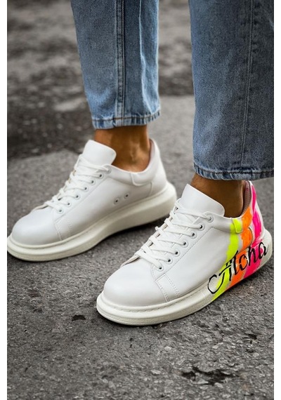 Ch254 Cbt Pittura Erkek Ayakkabı 501 Aloha Sarı Pembe Beyaz