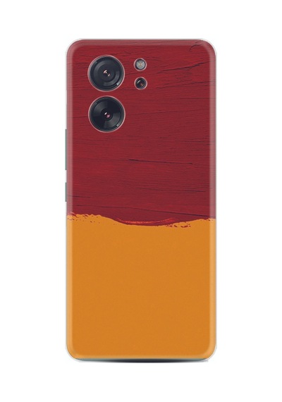 Xiaomi 13t - Xiaomi 13t Pro Kılıf Silikon Desen Özel Seri Sarı Kırmızı Boya 1708