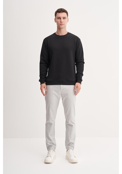 Cazador 54250 Erkek Bisiklet Yaka Sweatshirt Siyah