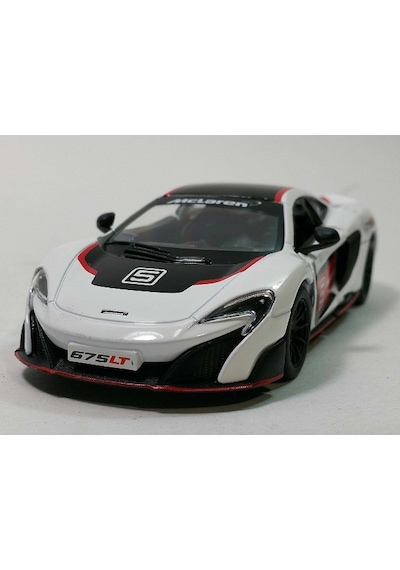 Mclaren 675lt Modifiyeli Çek Bırak Die - Cast Kapıları Açılabilen Metal Model Araba - Beyaz 11.5 Cm