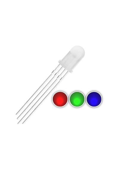 Sanec-Rgb Led 5Mm Şeffaf Anot 4 Bacaklı Arduino Raspberry