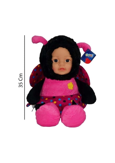 Arı Kostümlü Peluş Bebek 35 Cm Uyku Ve Oyun Arkadaşım - Pembe Çok Renkli