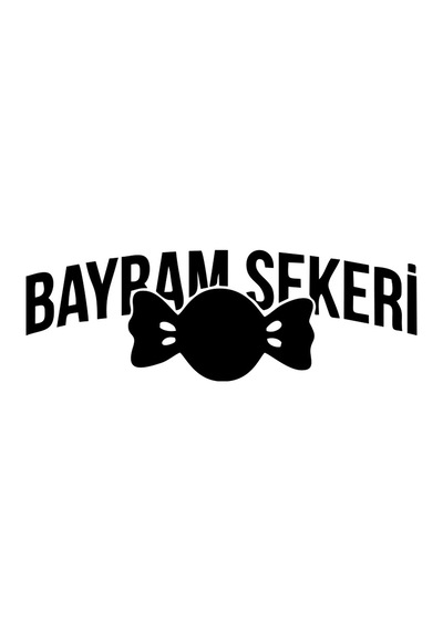 Bayram Şekeri Araba Sticker 17x17 Cm Siyah