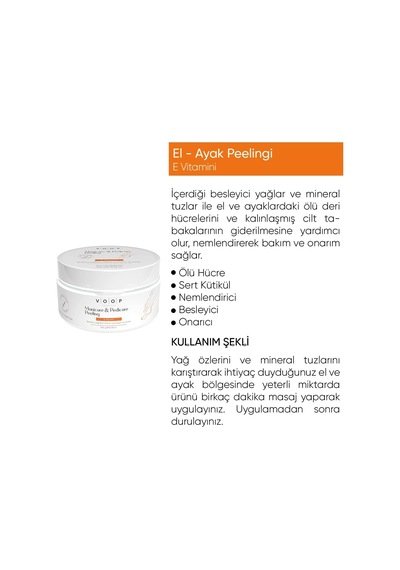 El & Ayak Onarıcı Ve Besleyici Bakım Kremi 300 Gr Manikür Pedikür Peeling