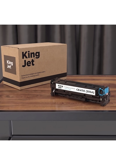 Kingjet Hp Uyumlu Ce411a 305a Mavi Standart Kapasiteli Tekli Çipli Uyumlu  Toner Laserjet Pro 400 Color Mfp M475
