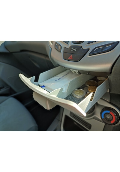 Ford Fiesta Mk7 Orta Konsol Saklama Çekmecesi 2009-2017 Gizli Bölme Organizer Çekmece Gri
