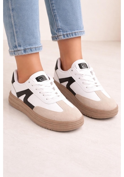 Unisex Rahat Taban Bağcıklı Sneaker Ayakkabı Beyaz