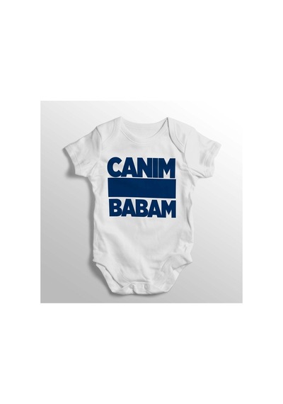 Babylimon Canım Babam Yazılı Baskılı Bebek Zıbını Beyaz - 132207772 Beyaz