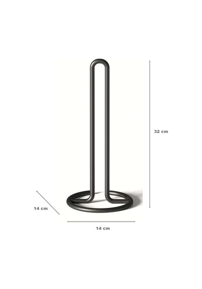 Tekno Tel Mg-302 Mutfak Tezgah Üstü Kağıt Havluluk Tutucu Siyah Metal Bekletmeli Siyah
