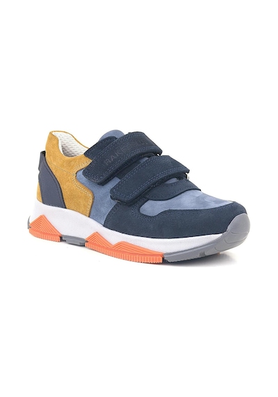 Rakerplus Hakiki Deri Lacivert Taba Çocuk Sneakers Spor Ayakkabı Lacivert