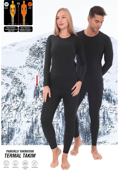 Xmlbayiciniz Unisex Kışlık Pamuklu Yakmayan Termal İçlik, Alt Üst Takım, Fanila Genel