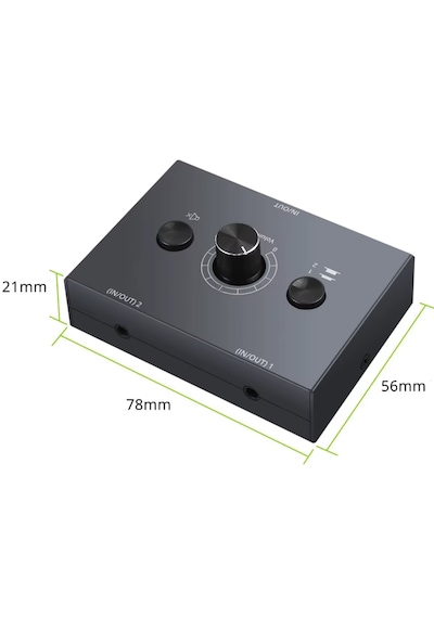 6077 Ses Kulaklık Hoparlör 2 Port Aux Switch Çoklayıcı Çevirici 3.5mm Stereo Audio Seçici
