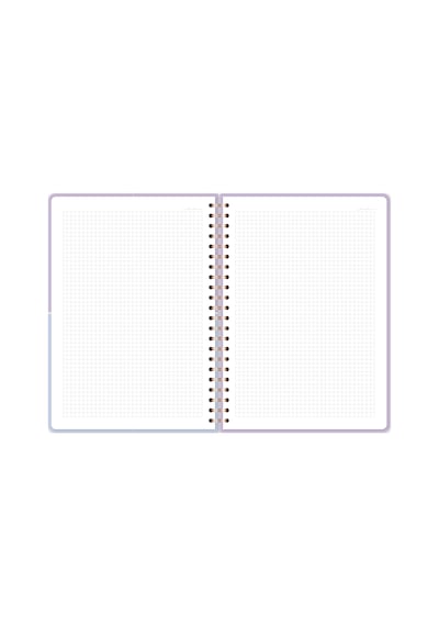 20x28 Spiralli Sert Kapak Lastikli Kareli Not Defteri Lila Lila