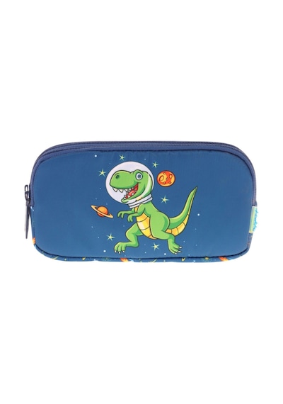 Kaukko Kids Lacivert Yeşil, Sevimli Dinazor, Erkek Çocuk Üç Gözlü Okul Kalem Çantası - L8252 Lacivert