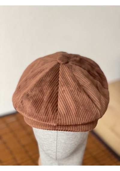 Aida Jewelss Kışlık Kadife Ingiliz Kasket Peaky Blinders Model Erkek Kasket Dökümlü Kadife Kasket Kahverengi