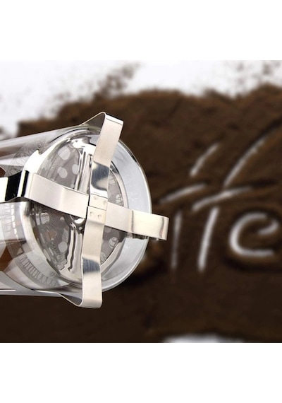 Ahşap Detaylı 350 Ml Cam French Press Renkli