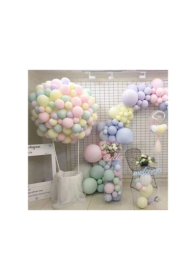 As Baloon Makaron Balon - 50 Adet Karışık Soft Renk Pastel Balon Mor