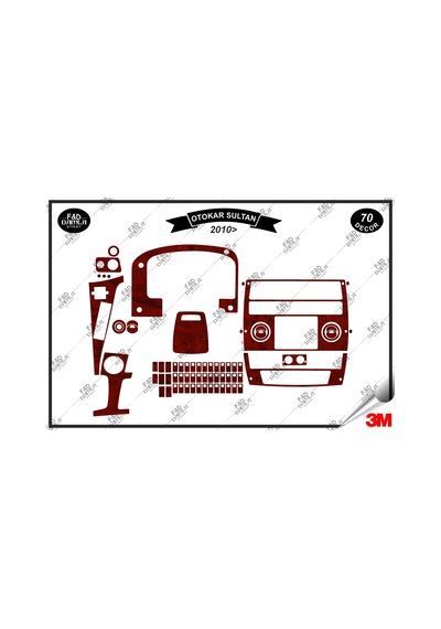 Otokar Sultan 2012 Torpido Konsol Trim Göğüs Maun Kaplama Set 70 Parça Maun