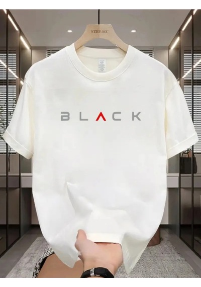 Startmore Unisex Black Baskılı Oversize Beyaz