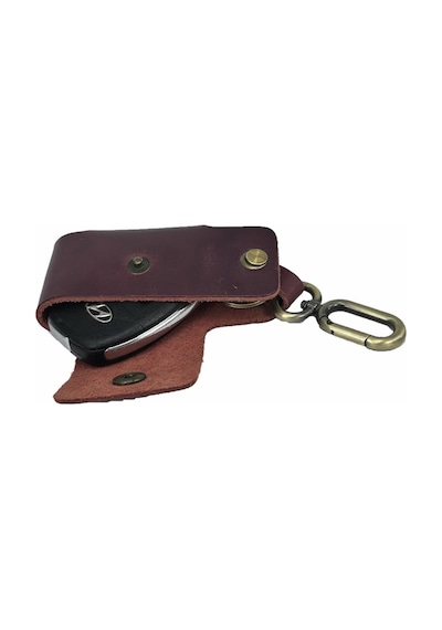 Hakiki Deri Araba Otomobil Anahtar Kılıfı Anahtarlık Bordo