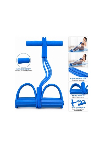 Premium Antrenman Güçlenme Sporcu Btr-blue Ayak Çekme Egzersiz Lastiği Mavi Body Trimmer