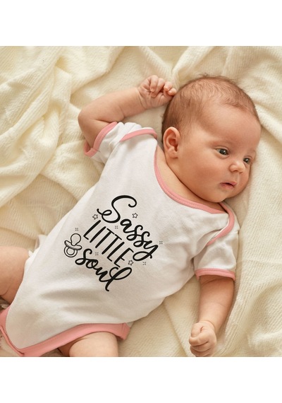 Bk Gift Bk Kids Sassy Little Soul Tasarımlı Pembe Bebek Body Zıbın-1 3-6 Ay Sarı