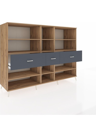 Kronos Dolap 9 Raflı 3 Çekmeceli 220x59x163 Çam-çam/antrasit Çam-çam/antrasit Kronos Dolap 9 Raflı 3 Çekmeceli 220x59x163 Çam-çam/antrasit Çam-çam/antrasit