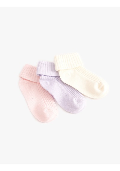Koton 3'lü Basic Çorap Seti Pamuklu Multıcolor 5wmg80019aa Mavi