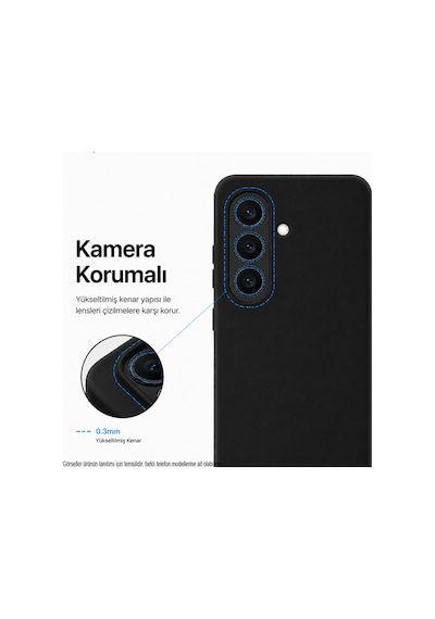 Samsung Galaxy Uyumlu A34 Kılıf Premium Mat İnce Kamera Korumalı Silikon Kapak Siyah