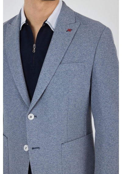 İmza Düz Örme Pamuklu 6 Drop Slim Fit Ceket 1002250114 Indıgo
