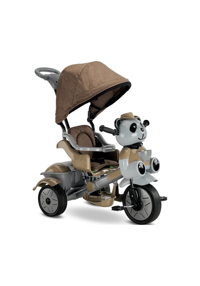 Babyhope 127 Lıttle Panda Lüks Üç Teker Kontrollü Bebek Bisikleti Kahve Çok Renkli