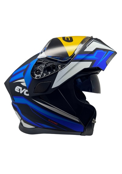Kask Evo Vizörlü Çeneden Açılır Mavi -siyah Mavi - Siyah