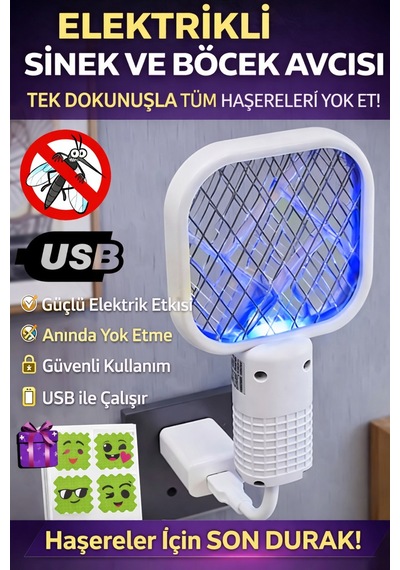 Usb Sabit Mini Sinek Öldürücü Led Işıklı Haşere Kovucu Priz Tipi Sivrisinek Aparatı