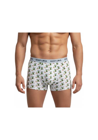 Gost Liria Macha Desenli Erkek Boxer Ekru