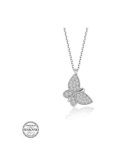 Swarovski Taşlı Gümüş Kelebek Kadın Kolye (551180956)