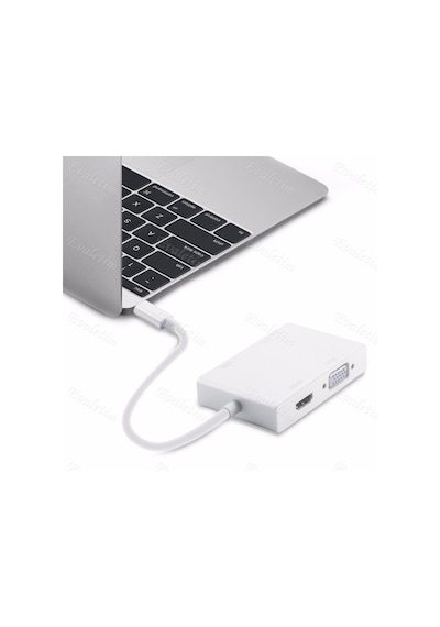 Type C To Hdmı Vga Dvı Usb 3.0 4498P Çevirici Adaptör Apple Uyumlu MacBook Hub
