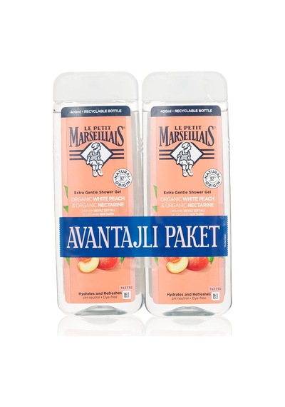 Duş Jeli Beyaz Şeftali Ve Nektarin 2 X 400 Ml Açık Mavi