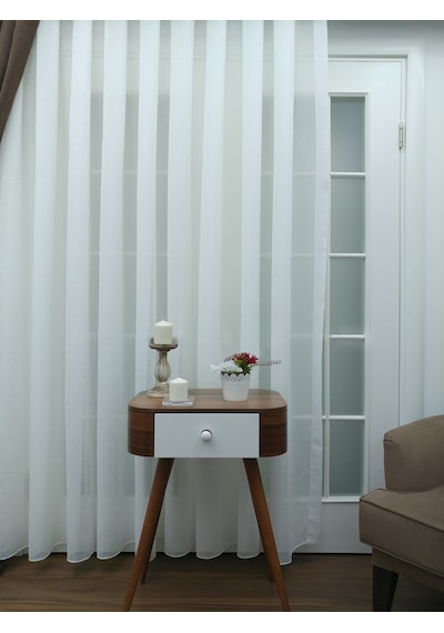 Evdepo Home Kullanıma Hazır Keten Tül Perde (540841891)