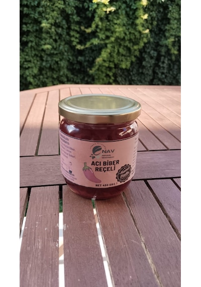 Nav Acı Biber Reçeli Ev Yapımı Katkısız Cam Kavanoz 450 G