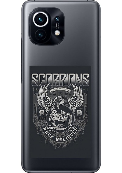 Xiaomi Mi 11 Uyumlu Şeffaf Kılıf Scorpions Tasarımlı