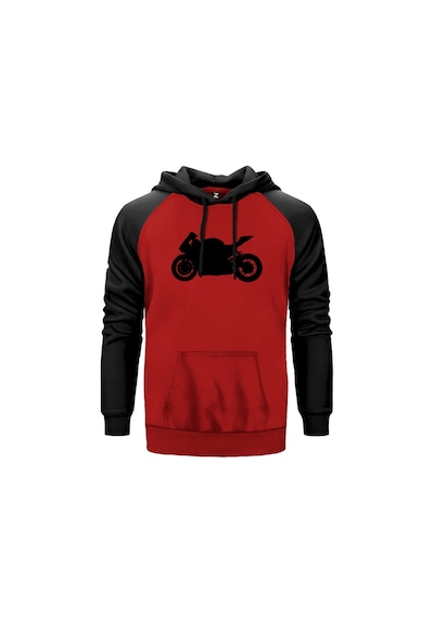 Ducati 1299 Siluet Kırmızı Renk Reglan Kol Sweatshirt Kırmızı